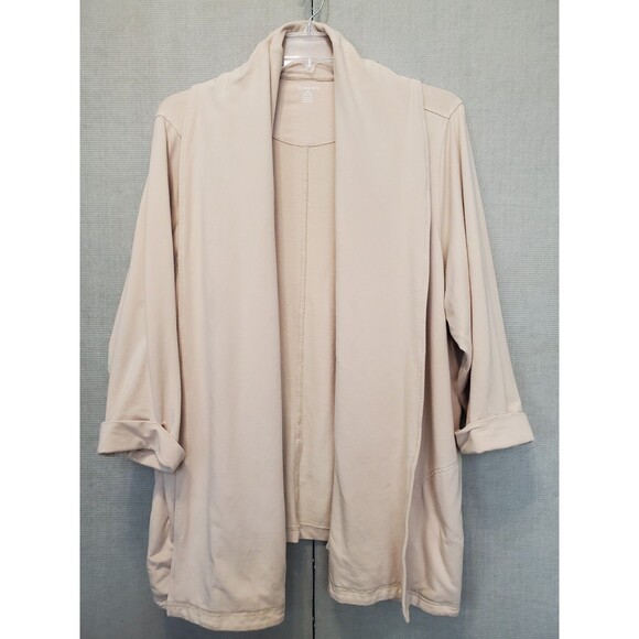Lands' End Tan Open Front Knit Cardigan with Pockets Size 3X - Picture 1 of 7